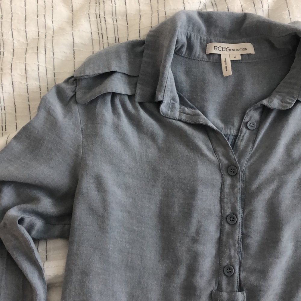 Bcbgeneration Chambray Collard Top - image 5